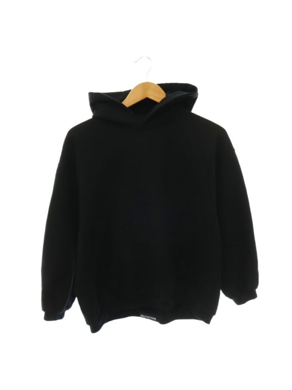 Balenciaga Logo Tag Design Hoodie Long Sleeve Black S